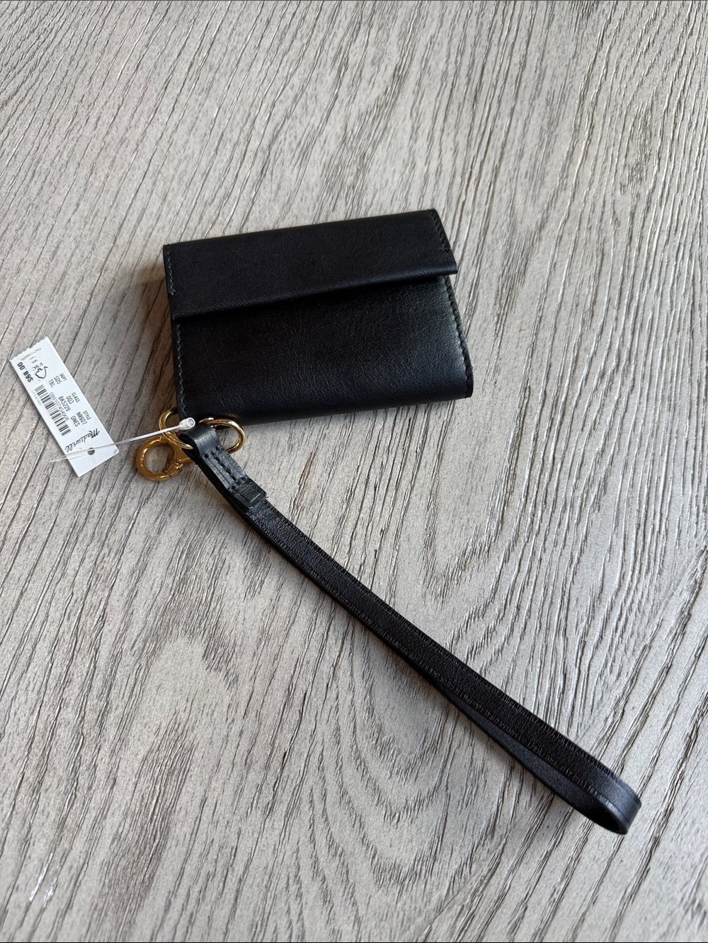 Madewell Black Leather Wristlet Card Holder